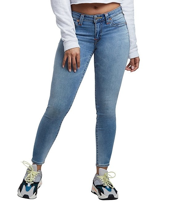 Color:Sky Light - Image 1 - Jennie Core Skinny Leg Mid Rise Ankle Stretch Denim Jeans
