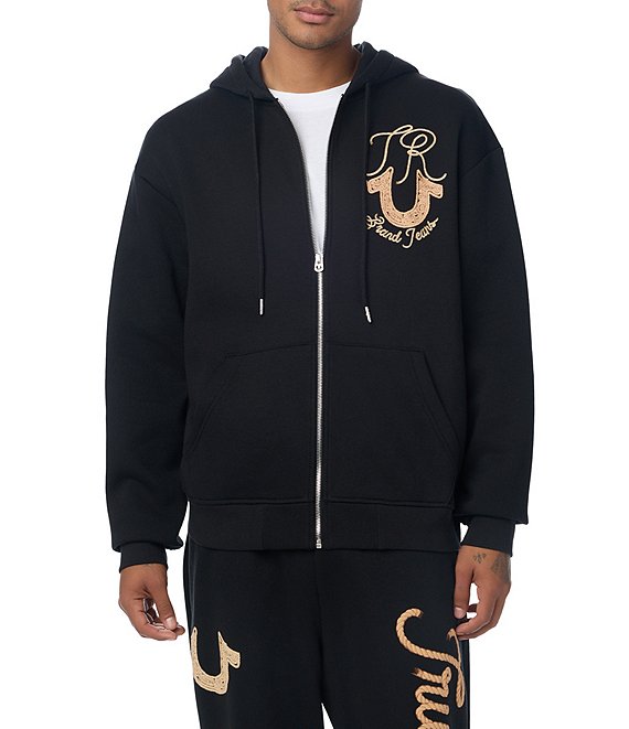 True Religion Long Sleeve Rope Zip Hoodie | Dillard's