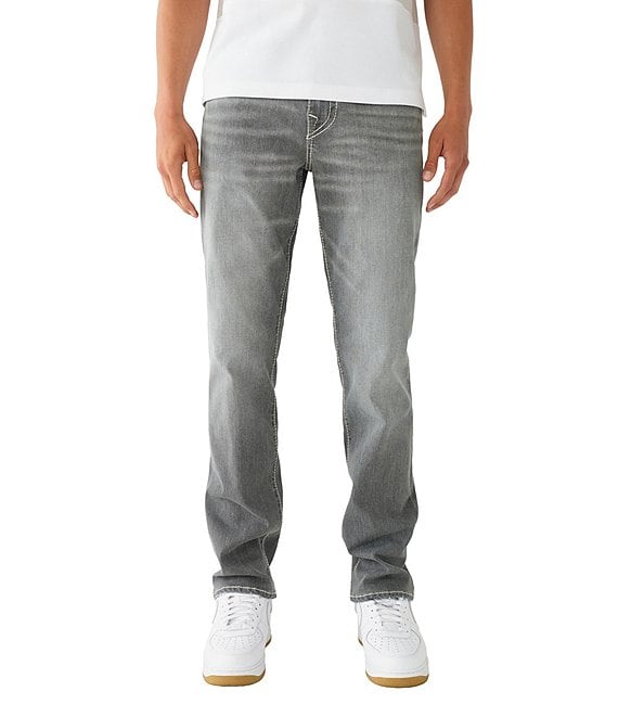 True Religion Brand Jeans - Blue Dark-Wash Pocketed Straight Leg Denim Jeans  Cotton Spandex | SilkRoll