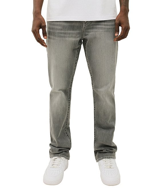 True Religion Ricky Regular Fit Snap Flap Pocket Jeans, Chalk Grey - Image 1
