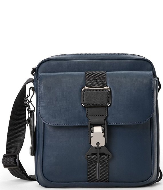 Tumi Junior Crossbody Bag, Navy Coated Canvas - Image 1