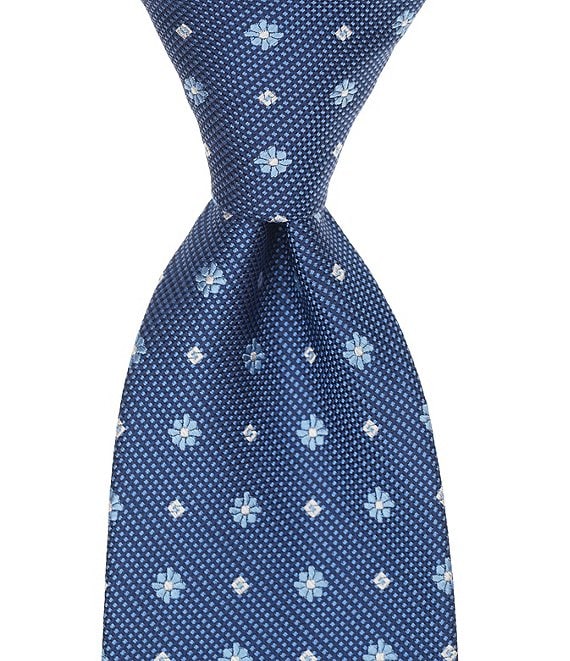 Turnbury Flower Medallion Traditional Silk Blend Tie