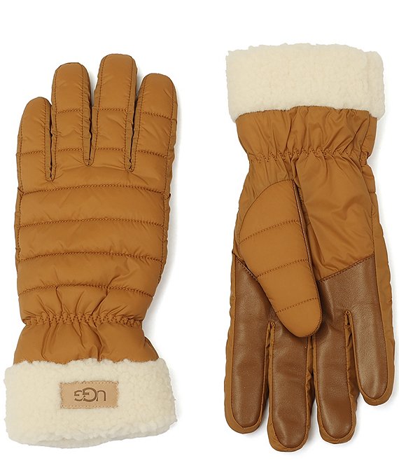UGG Women's Aw UGGFluff Cuff Traditional Five Finger Gloves