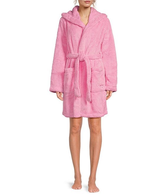 Color:Pink Meadow - Image 1 - UGG® Aarti Plush Hooded Cozy Sherpa Robe