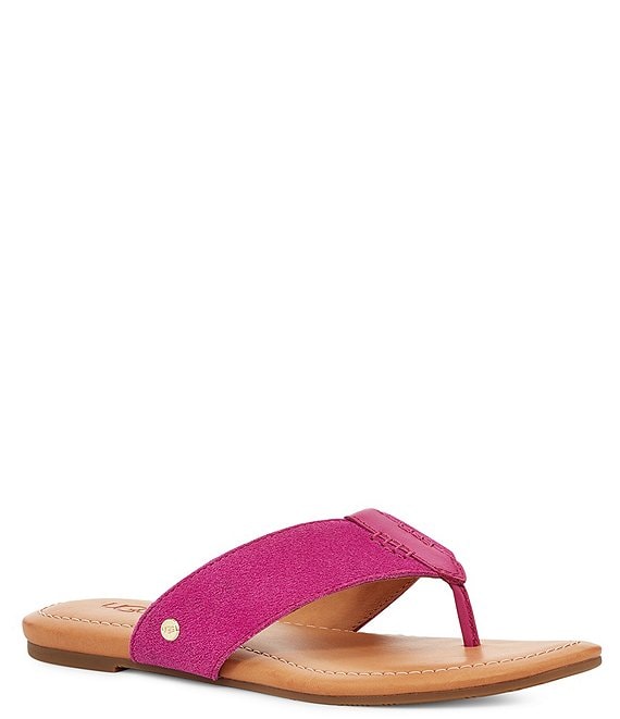 UGG® Carey Flip Suede Thong Flat Sandals | Dillard's