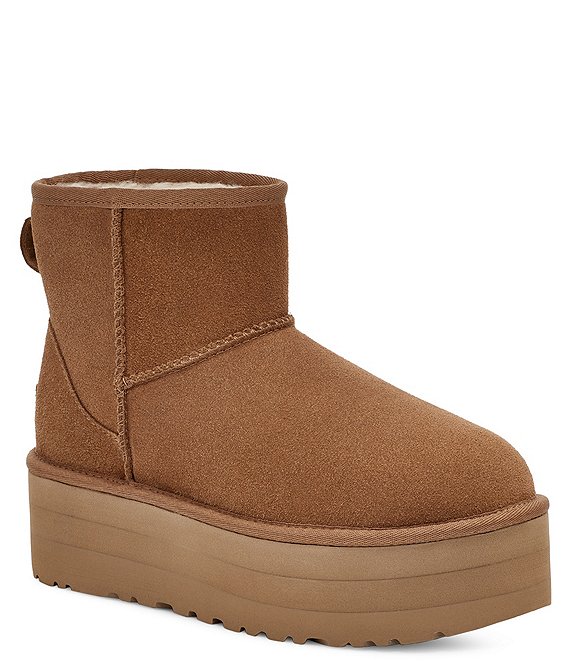 UGG Classic Mini Suede Platform Booties | Dillard's