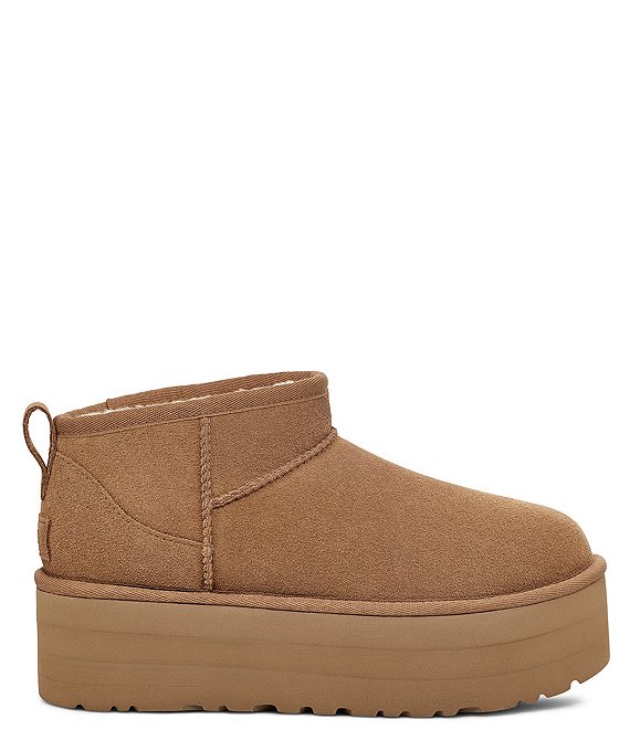 靴 UGG W CLASSIC ULTRA MINI PLATFORM UGG Classic Ultra Mini Platform Suede Booties | Dillard's