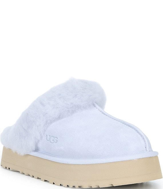 UGG Disquette Suede Fur Platform Slippers | Dillard's
