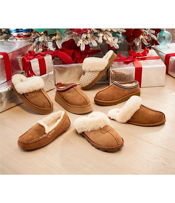 【10/2まで限定SALE】 UGG W DISQUETTE 8.0 CHE UGG Disquette Suede Fur Platform Slippers | Dillard's
