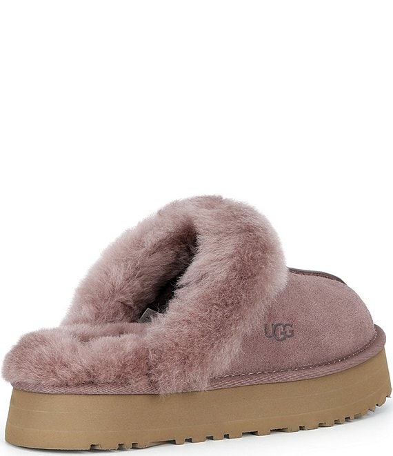 UGG Disquette Suede Fur Platform Slippers | Dillard's