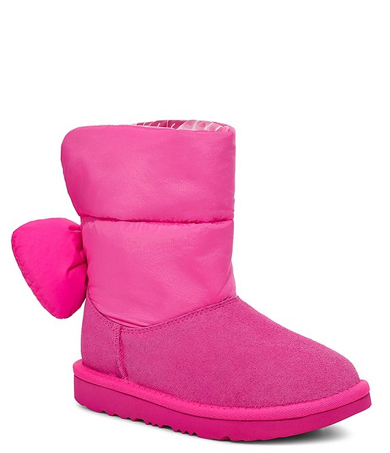 Color:Rock Rose - Image 1 - UGG® Girls' Bailey Bow Maxi Wavelength Cold Weather Boots (Youth)