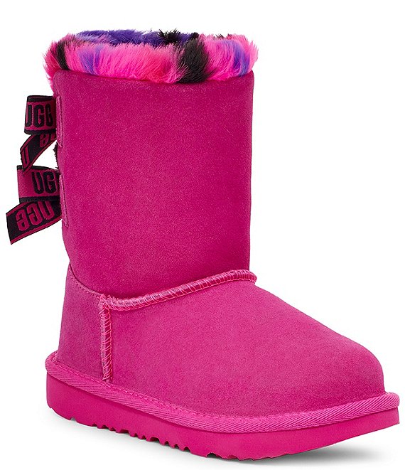 UGG® Girls' Bailey Bow Plaid Punk Boots (Infant) | Dillard's