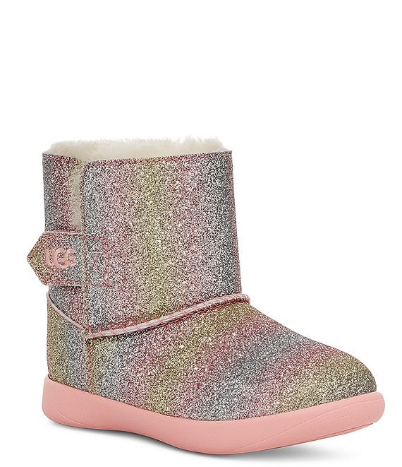 Color:Metallic Rainbow - Image 1 - UGG® Girls' Keelan Glitter Boot Crib Shoes (Infant)