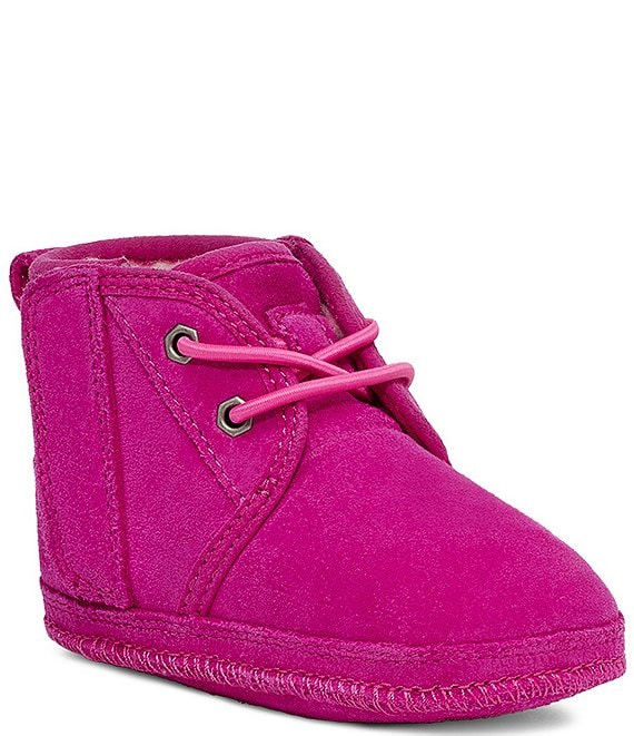 Color:Rock Rose - Image 1 - UGG® Kids' Baby Neumel Suede Crib Shoes (Infant)