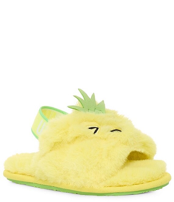 Color:Pineapple - Image 1 - UGG® Kids' Fluff Yeah Pineapple Slip-Ons (Toddler)