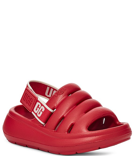 Color:Samba Red - Image 1 - UGG® Kids' Sport Yeah Slides (Infant)