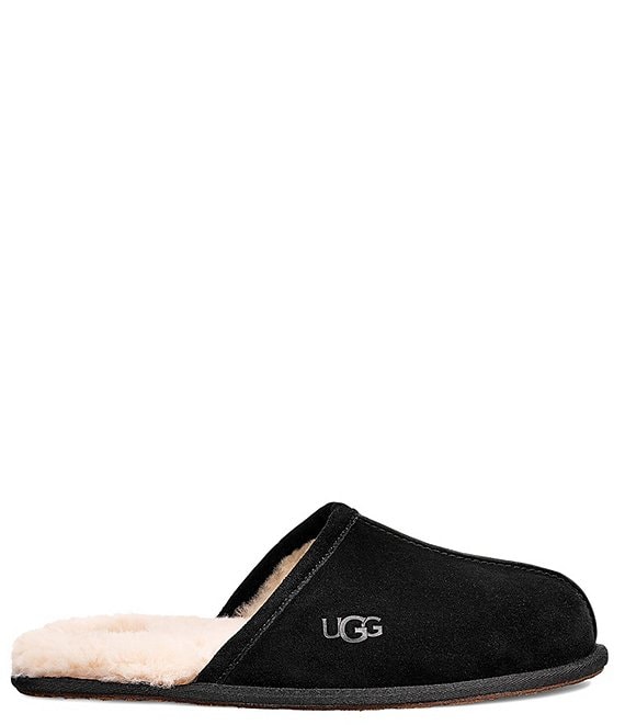 Ugg Scuffs slide slippers Men\'s black/cream suede size 9 UGG SCUFF BLACK SUEDE SHEEPSKIN SLIDE SLIP-ON SLIPPERS SIZE  main image 3