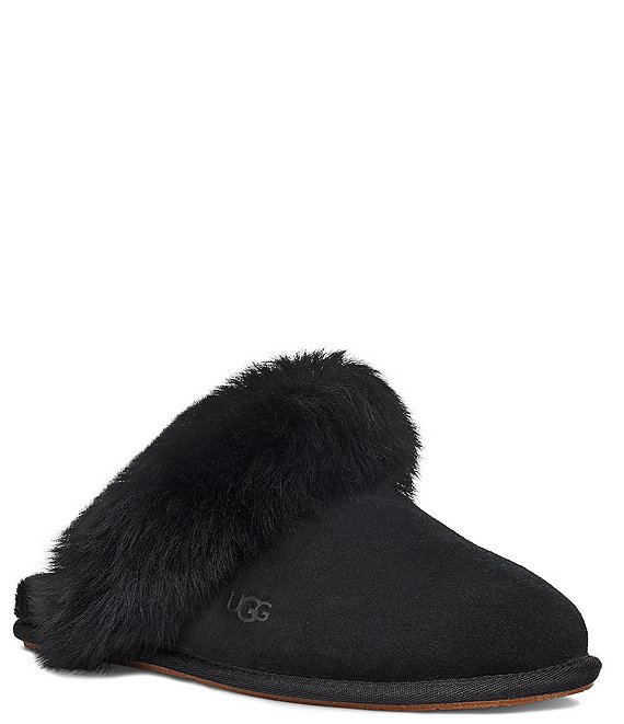 Color:Black - Image 1 - UGG® Scuff Sis Suede Fur Slippers