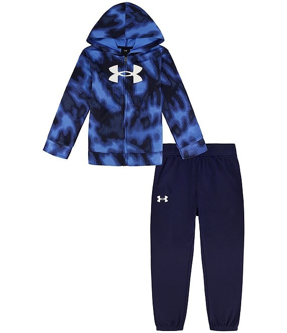 Under Armour Little Boys 2T-7 Long Sleeve Valley Etch Hoodie and Jogger ...