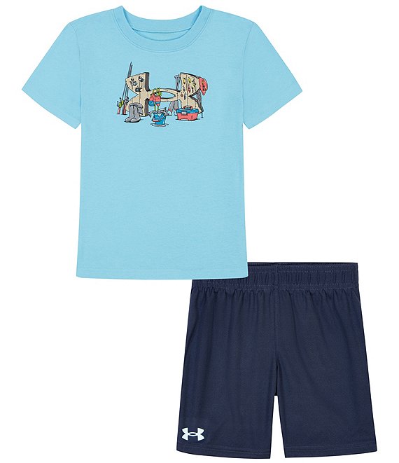 Baby Under Armour Logo Tackle Box Short Sleeve T-Shirt and Shorts Set