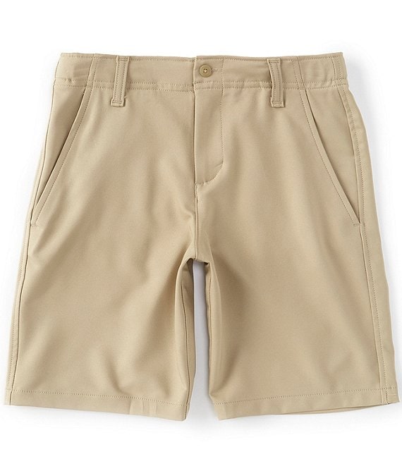 Under Armour Boys golf shorts Size 10 khaki stretch waistband polyester