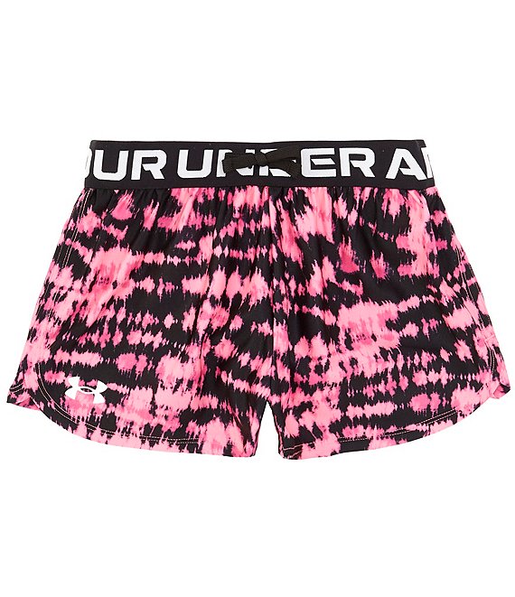 Under Armour Girls Play up Printed Shorts ~ Black, Neon Pink, Volt & Aqua ~