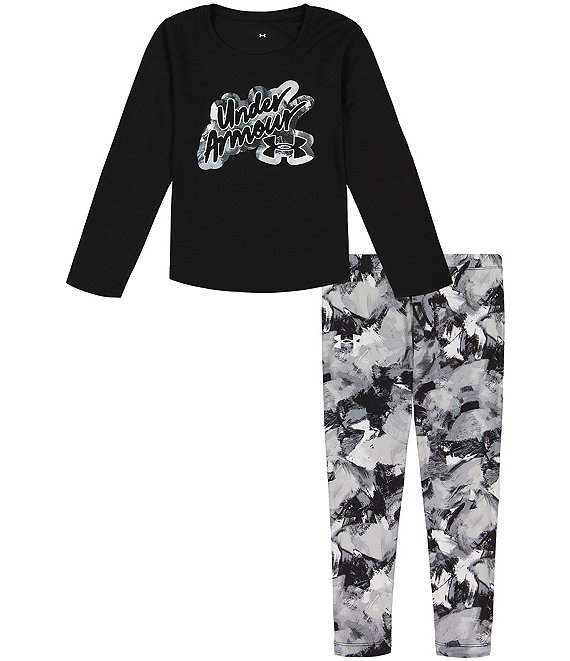 Under Armour Little Girls 2T-6X Abstract Brush Legging Set | Dillard's