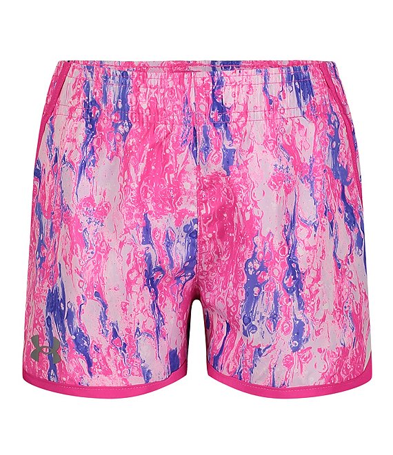 Under Armour Little Girls 2T-6X Glitched Leopard Printed Fly By Shorts ...