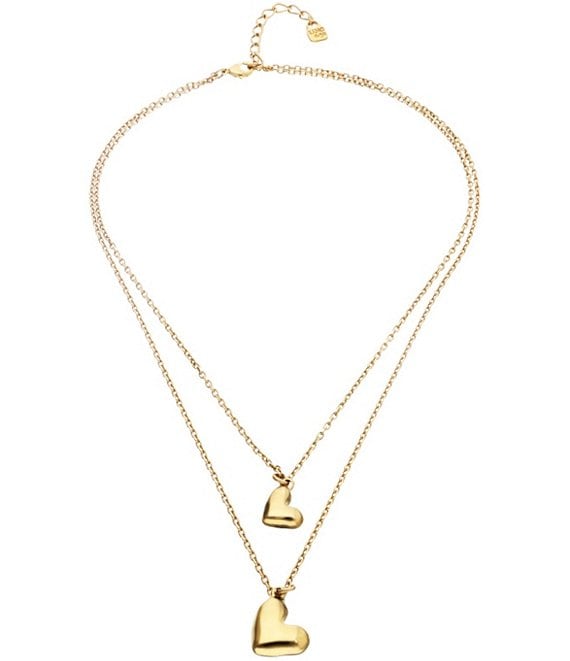 UNOde50 Heart Pendants Layered Short Multi Strand Necklace