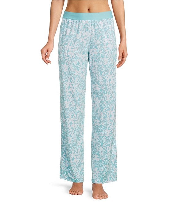 VAN WINKLE & CO. Leaf Floral Knit Coordinating Sleep Pants