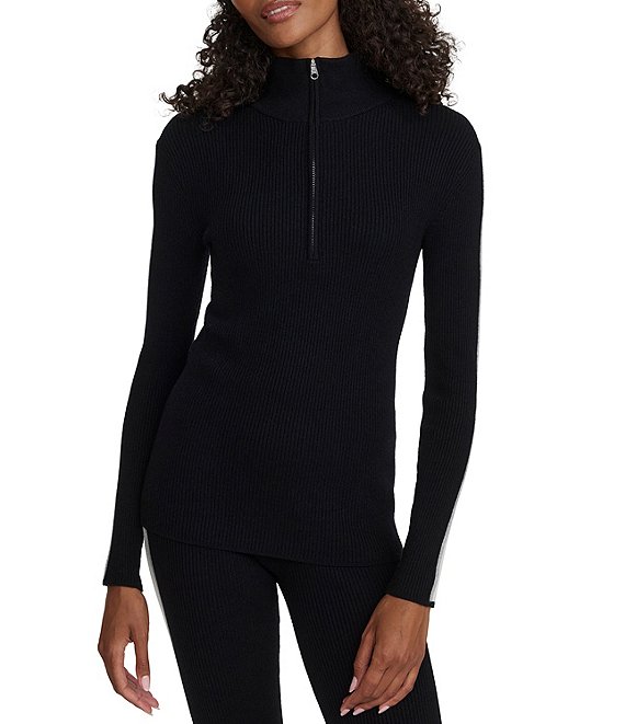 Varley Caitlyn Plush Borg Quarter Zip Long Sleeve Top