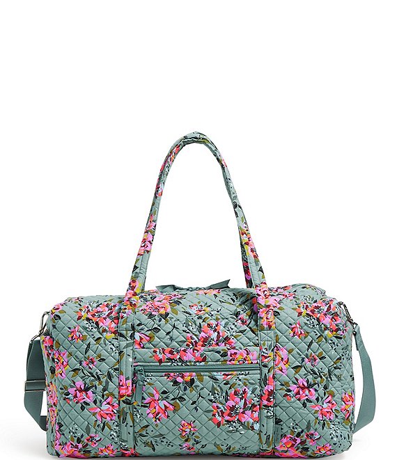 Color:Rosy Outlook - Image 1 - Iconic Large Quilted Floral Print Travel Duffle Bag