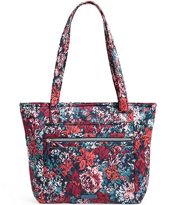 Color:Cabbage Rose Cabernet - Image 1 - Performance Twill Collection Small Floral Vera Tote Bag