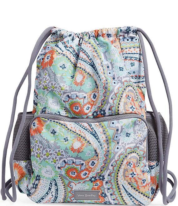 Drawstring Backpack Paisley Pattern Rucksack 