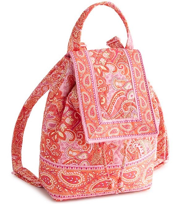 Vera Bradley Paisley Sherbert Original Drawstring Backpack