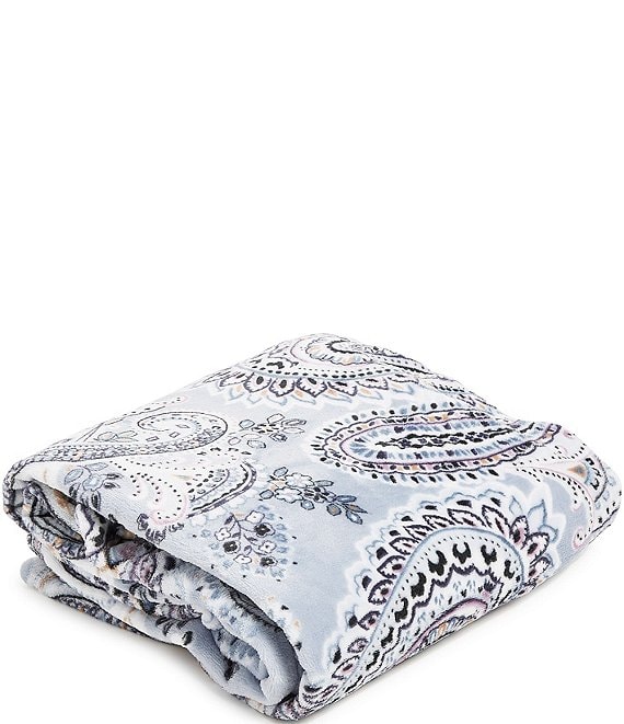 Vera Bradley Soft Sky Paisley Plush Throw Blanket