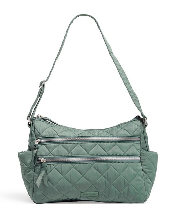 Color:Olive Leaf - Image 1 - Triple Zip Shoulder Bag