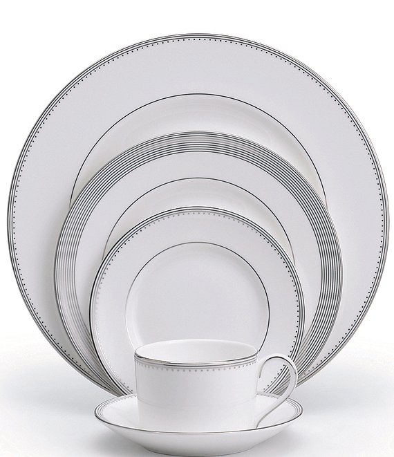 Vera Wang by Wedgwood Grosgrain Striped & Dotted Bone China 5-Piece Place Setting
