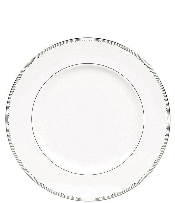 Vera Wang by Wedgwood Grosgrain Striped & Dotted Platinum Bone China Dinner Plate