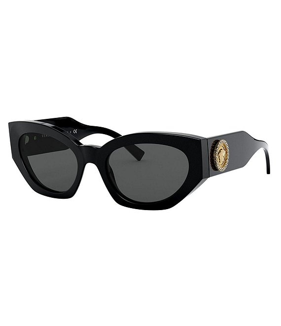 Versace Black Medusa Cat Eye Oval Crystal Sunglasses | Dillard's
