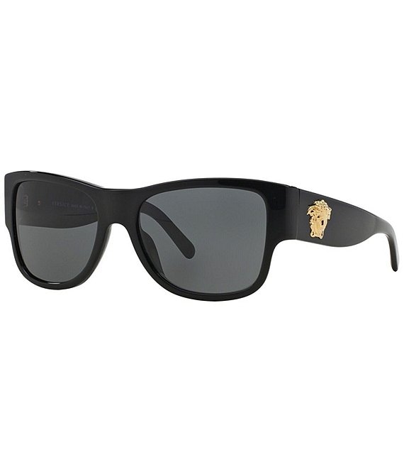 Color:Black - Image 1 - Rock Icon Black Square Frame Sunglasses