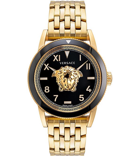 Color:Gold - Image 1 - Men's V-Palazzo Quartz Analog Gold Stainless Steel Bracelet Watch