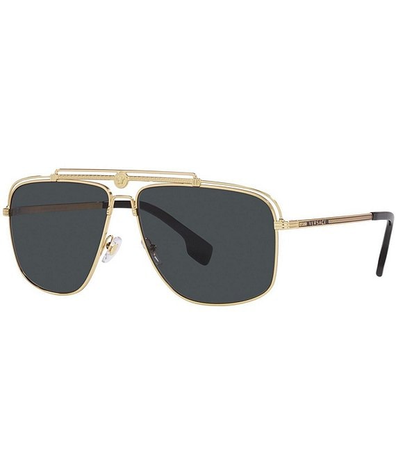 Color:Gold - Image 1 - Men's Ve2242 61mm Rectangle Sunglasses