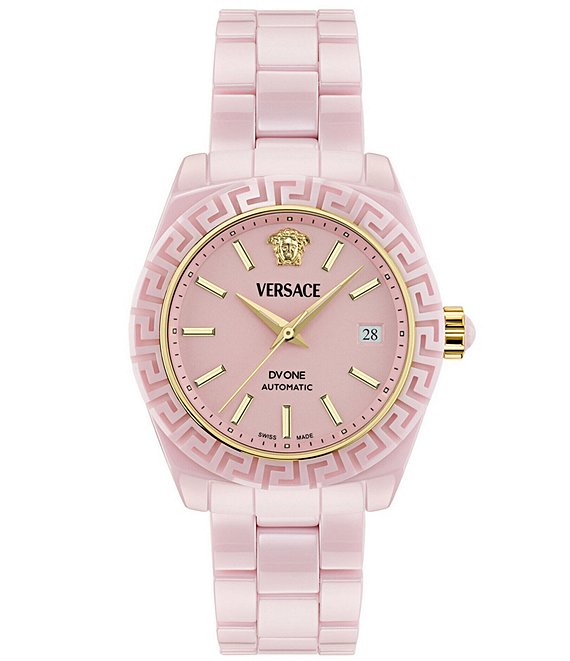 Versace Women's DV One Automatic Pink Ceramic Bracelet Watch