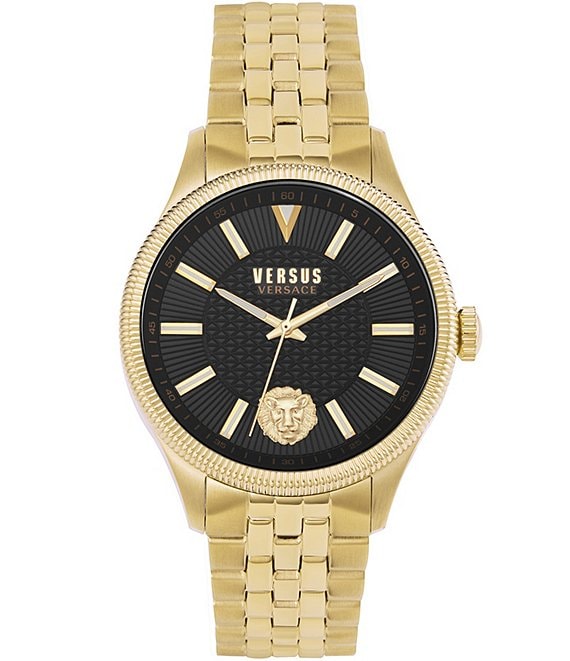 Color:Gold - Image 1 - Versus Versace Men's Colonne Analog Gold Stainless Steel Bracelet Watch