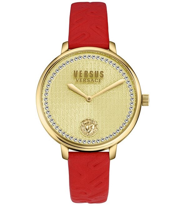 Versace women's shop leather watch