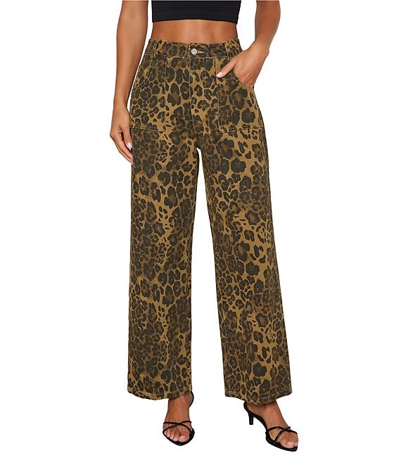 VICI Collection Leopard Straight Leg Jeans