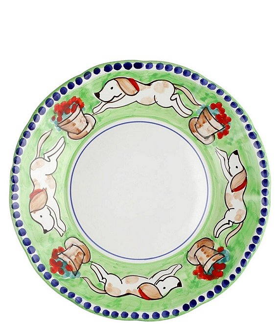 VIETRI Campagna Cane Dog Print Dinner Plate