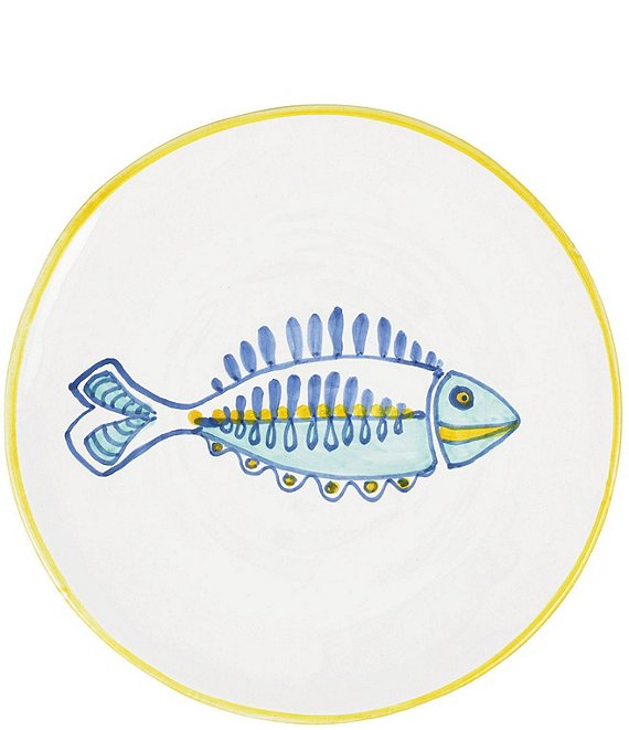VIETRI Elba's Fish Collection Lined Fin Salad Plate