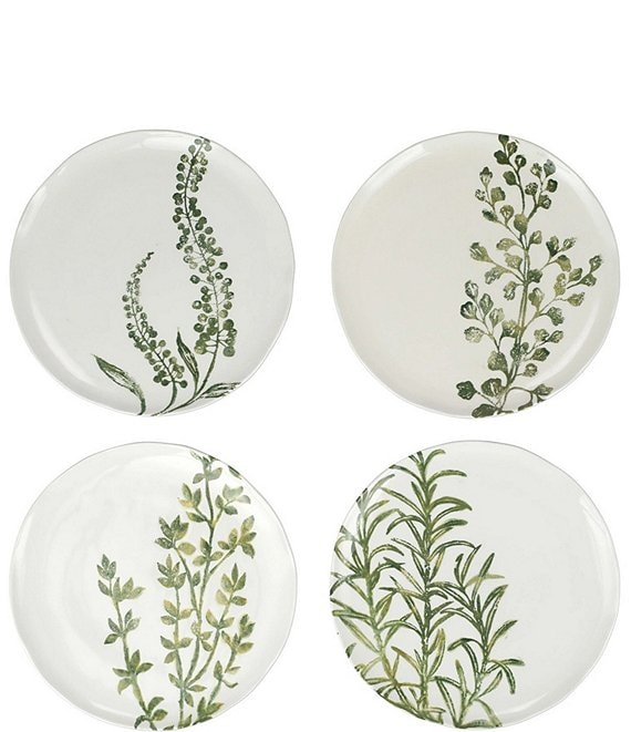 Color:Green - Image 1 - Fauna Flora Assorted Salad Plates - Set of 4